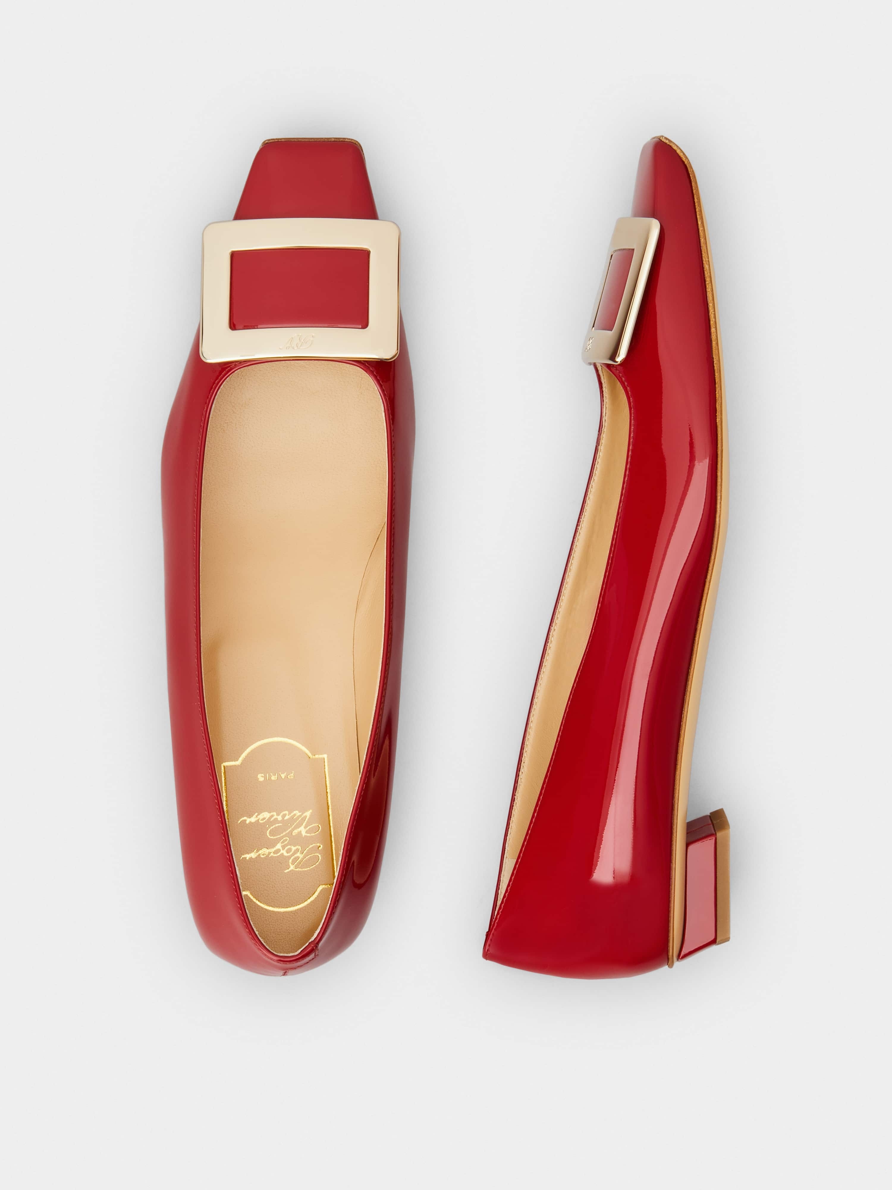 Belle Vivier Metal Buckle Ballerinas in Patent Leather - 4