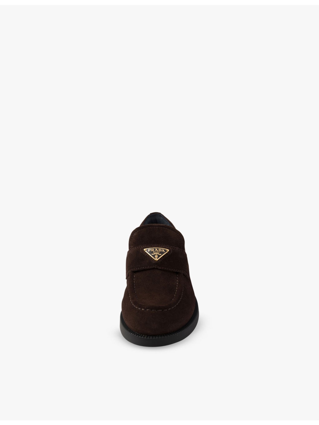 Logo-plaque chunky-sole suede loafers - 5