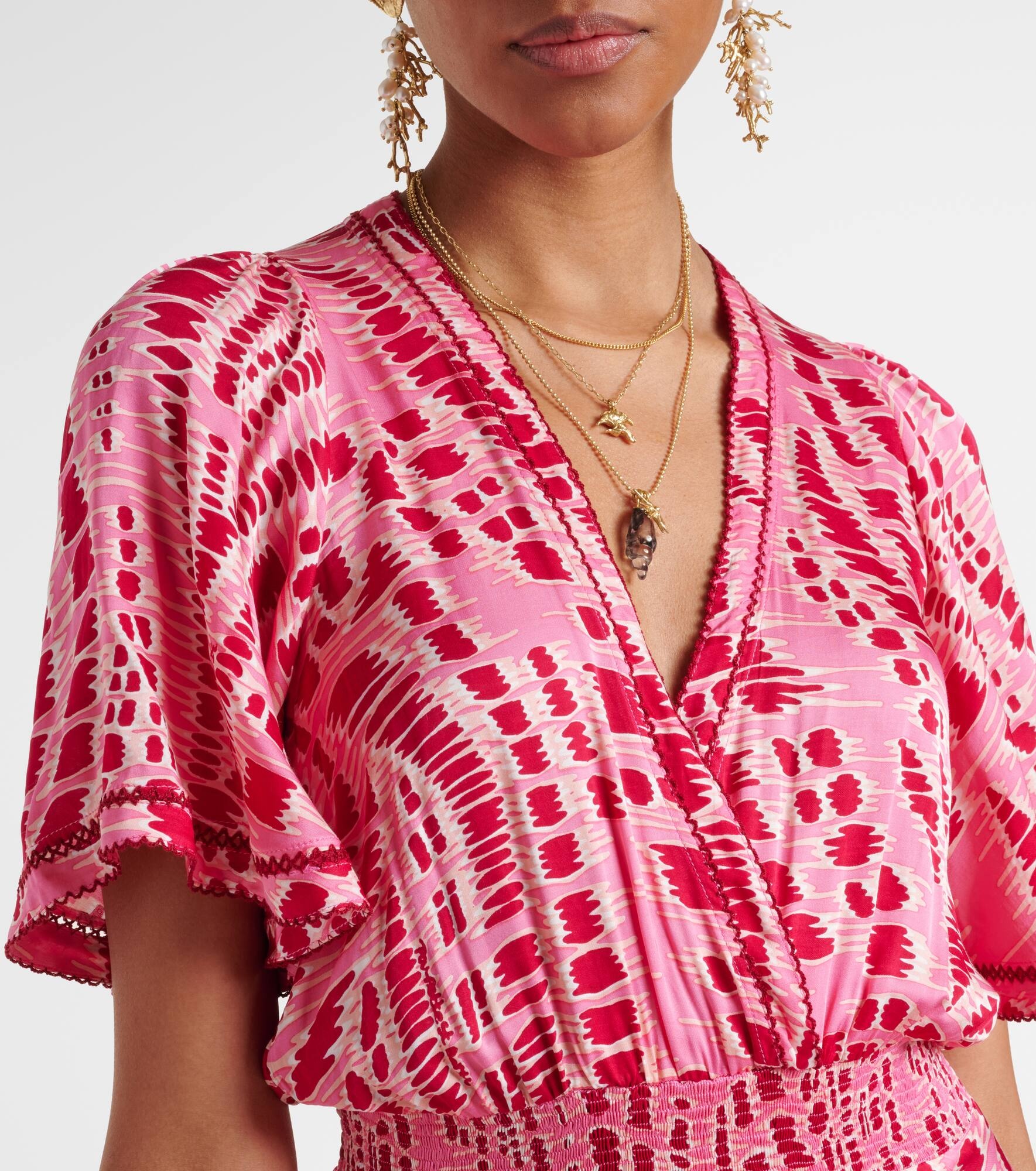 Mabelle printed satin midi dress - 4