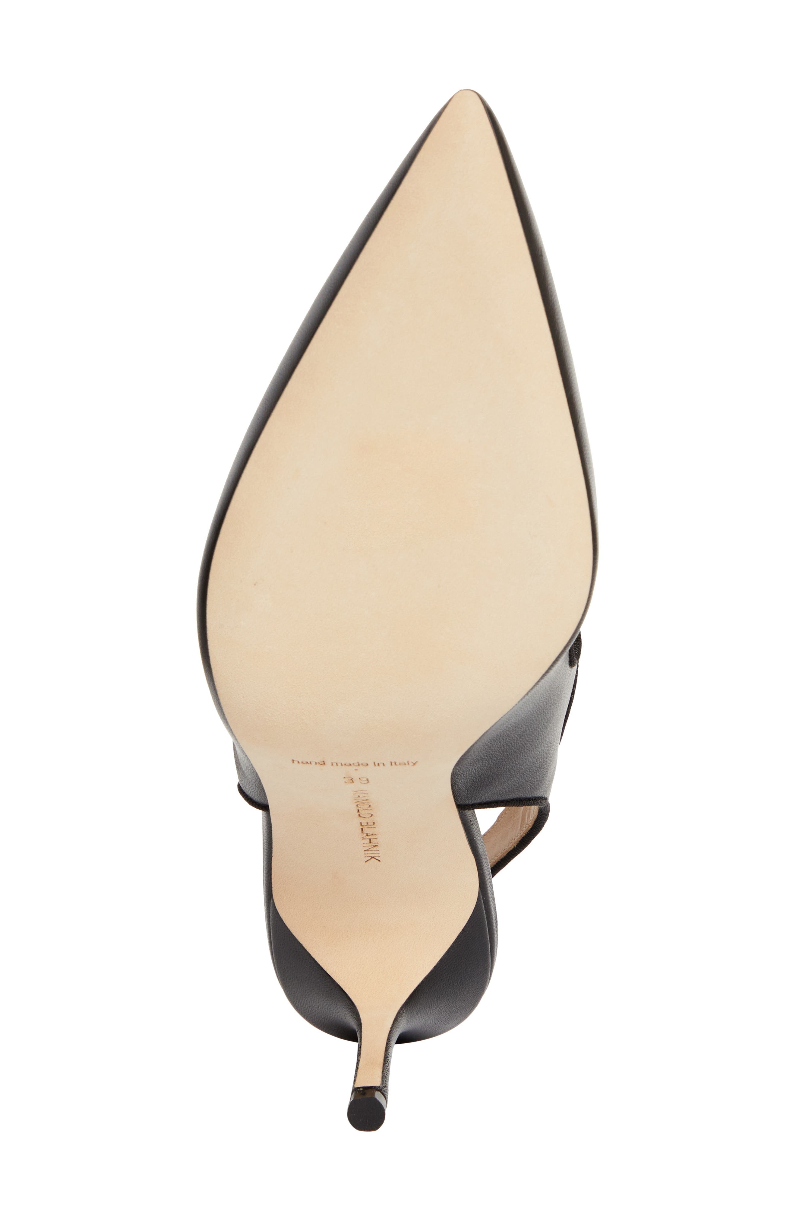 Manolo Blahnik Camparisli Pointed Toe Mary Jane Slingback Pump in Black at Nordstrom - 6