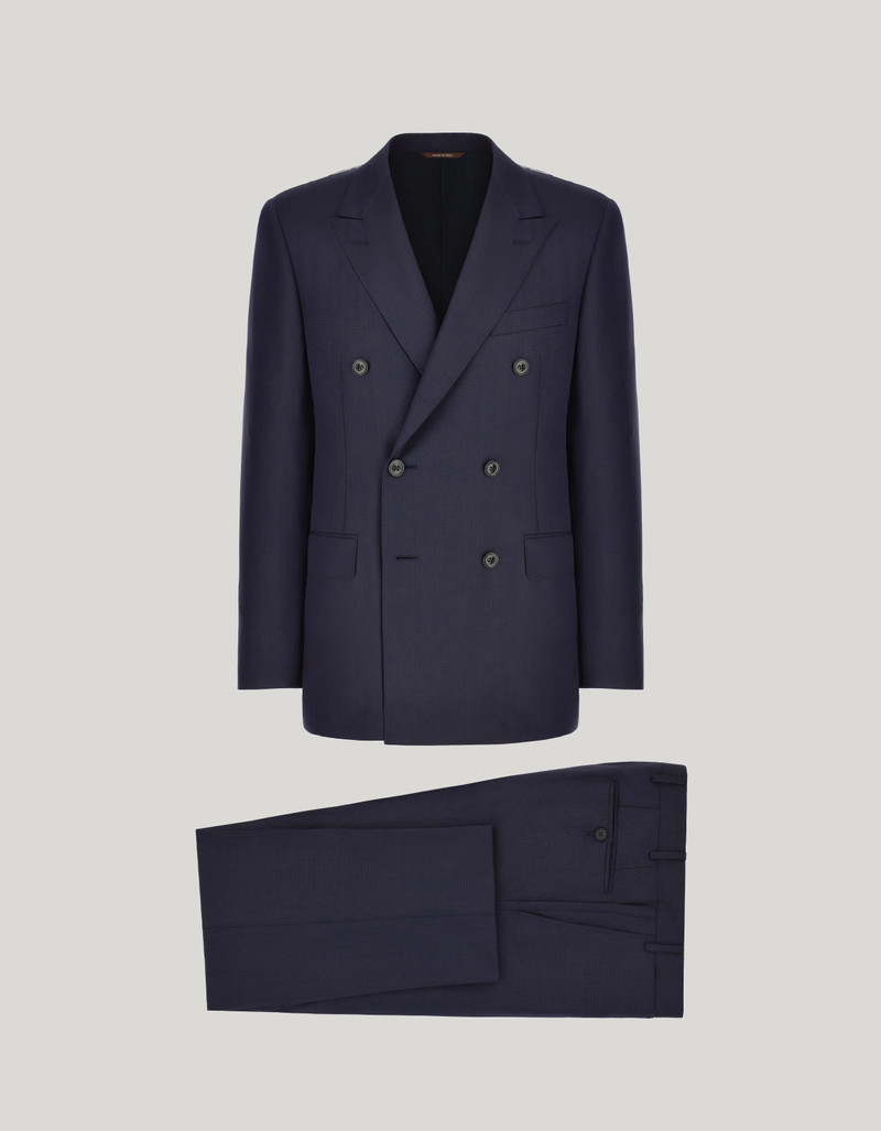 LIGHT BLUE DENIM-EFFECT WOOL REGULAR-FIT SUIT 85