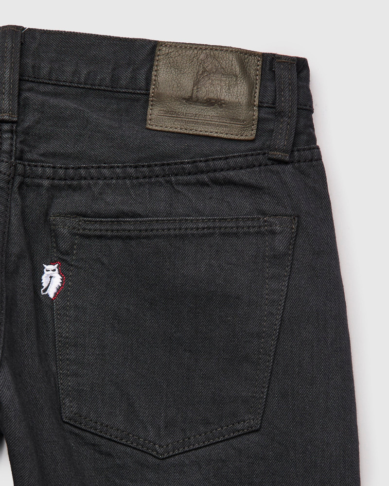 PBJBOW-013-GBK "Moonrock" 14oz Rinsed Selvedge Charcoal Grey Denim - Slim Tapered Fit 4