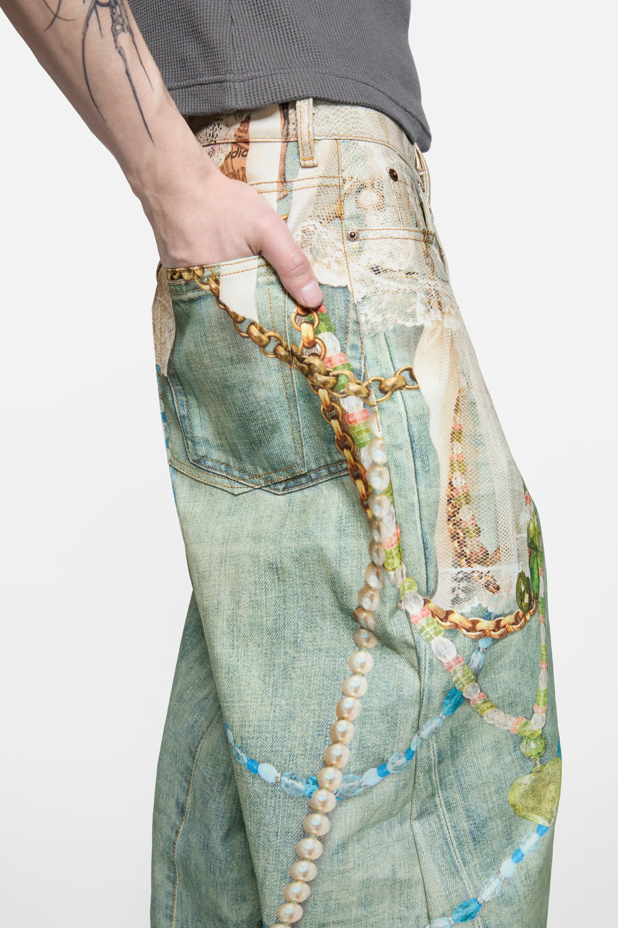 Loose fit jeans - 1981 - White/green - 6