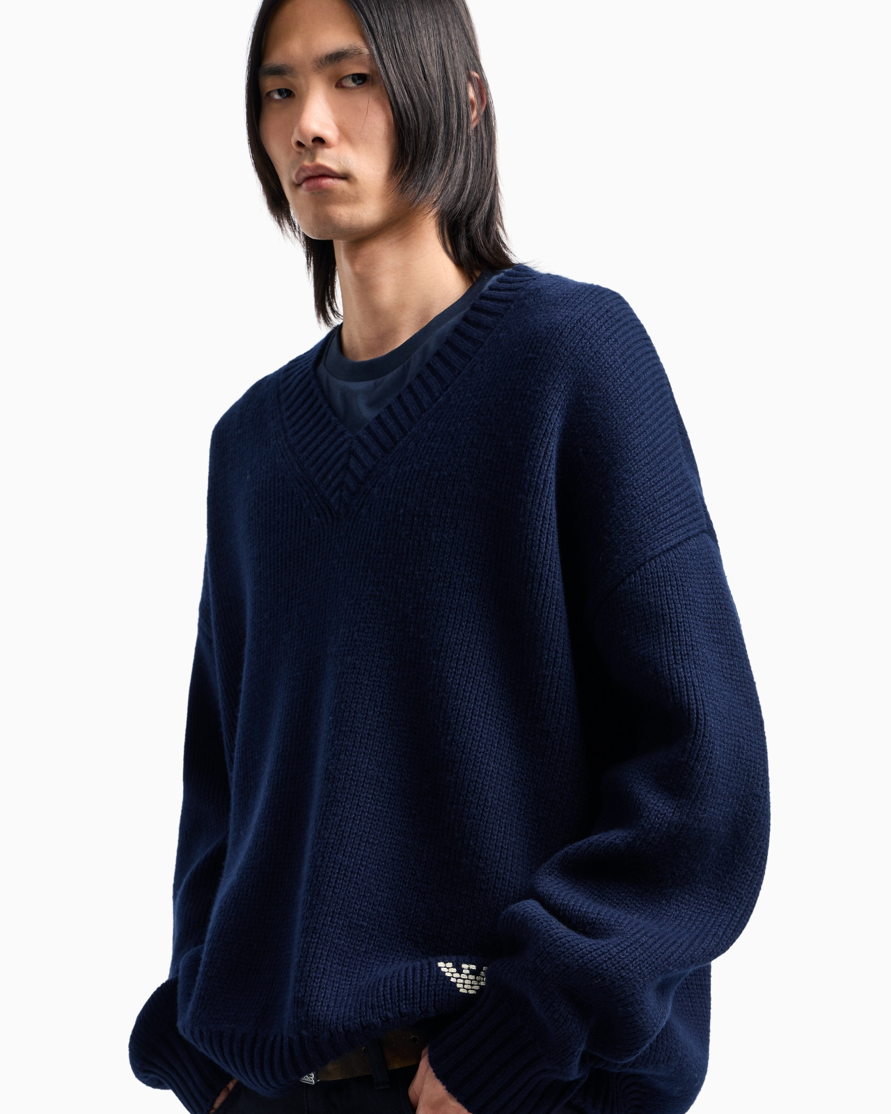 NEW YORK CAPSULE COLLECTION WOOL-BLEND V-NECK JUMPER - 5