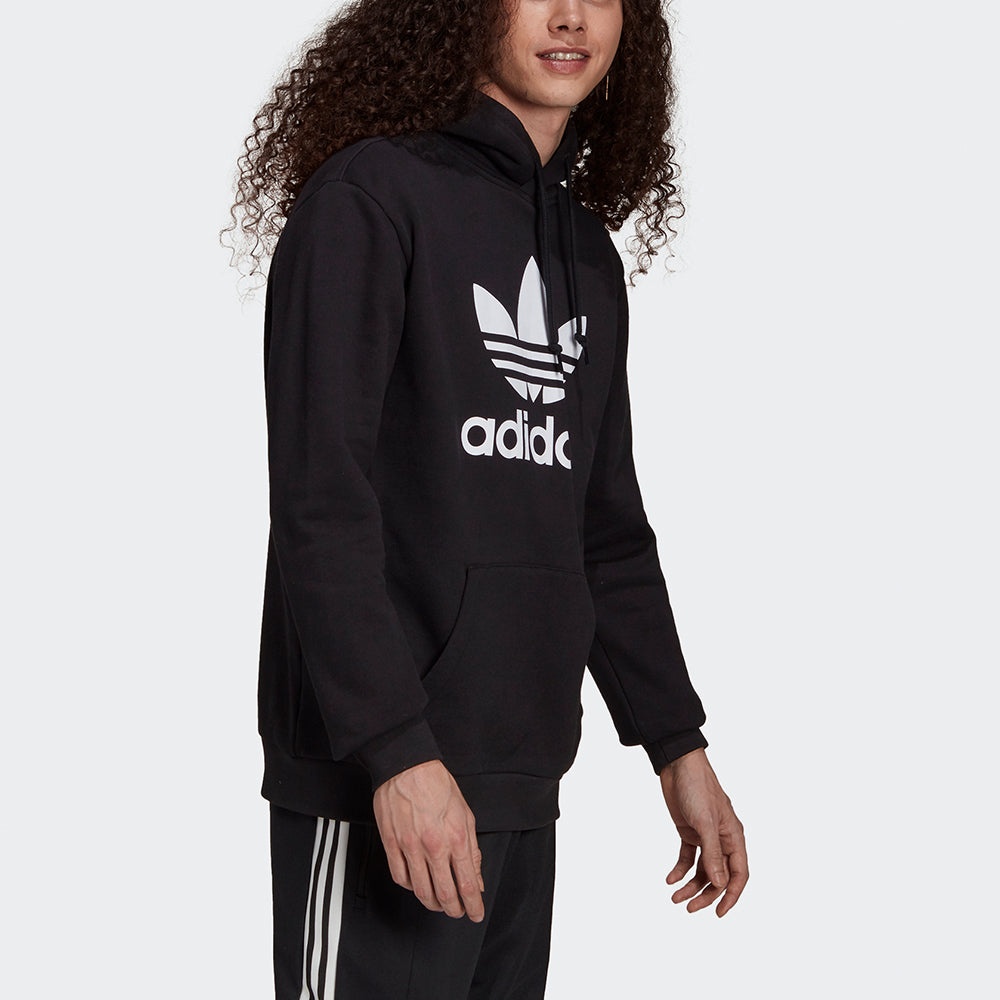 Men's adidas originals Trefoil Hoody Logo Printing Sports Pullover Black H06667 - 4