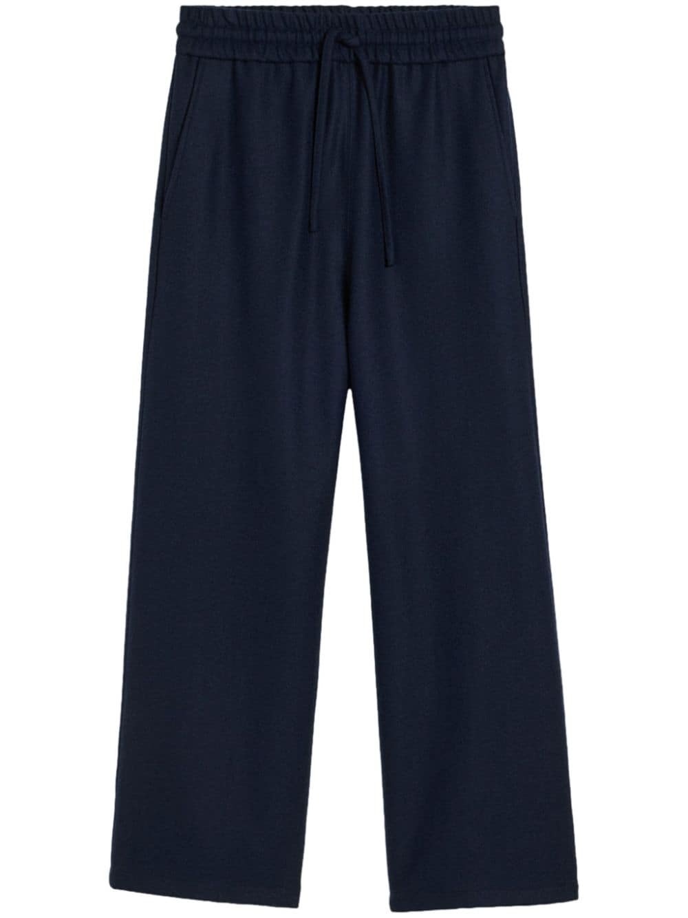 drawstring-waist wool trousers - 1