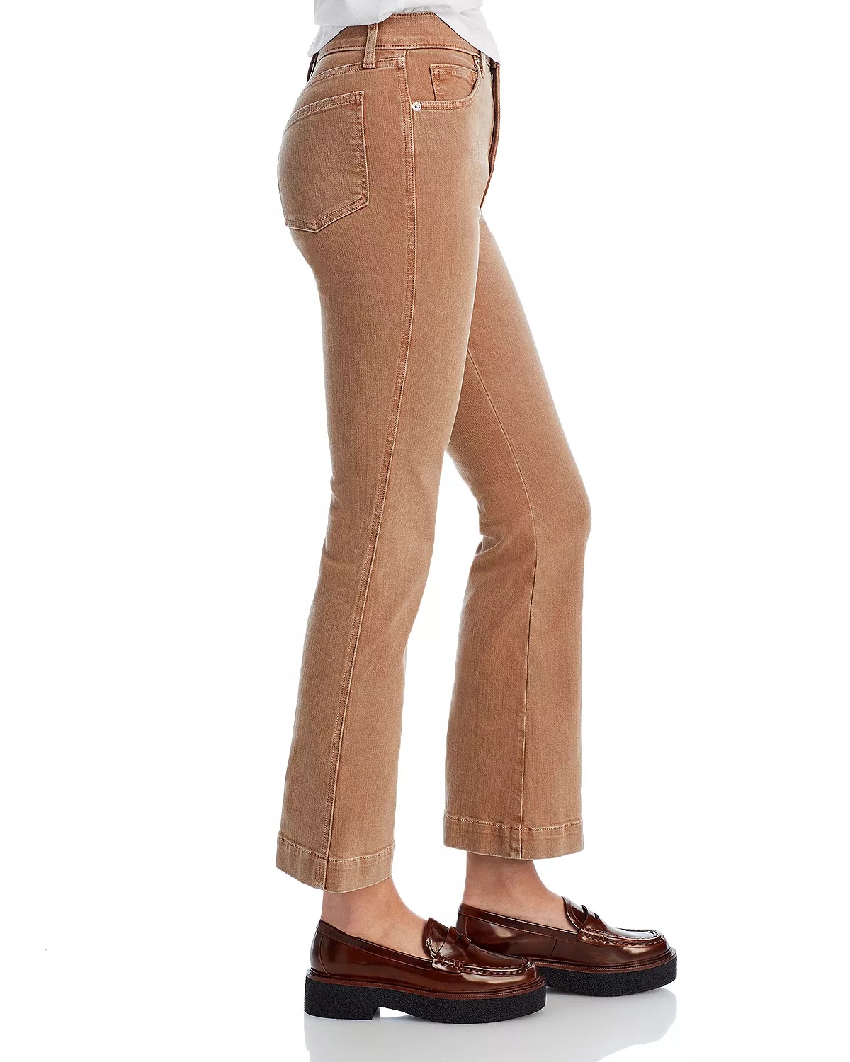 Carson High Rise Ankle Flare Leg Jeans in Tan Sierra - 3