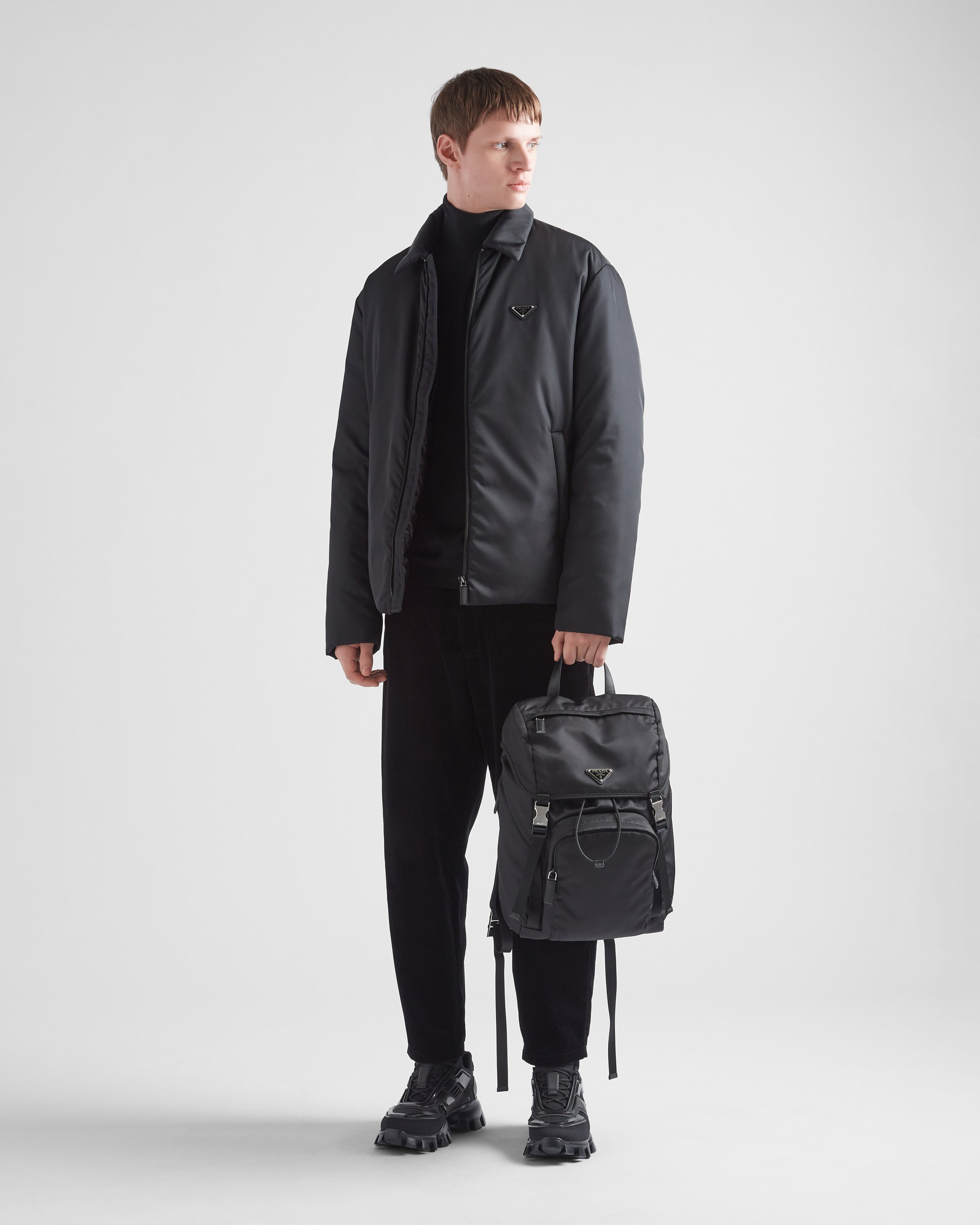 Re-Nylon and Saffiano leather backpack - 2