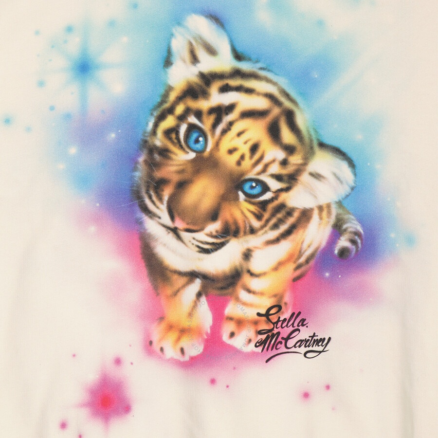 Stella McCartney Ladies Magnolia Tiger Print Cotton Hoodie - 2