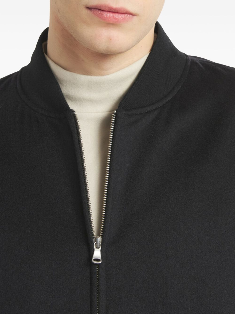 wool zip-front bomber jacket - 4