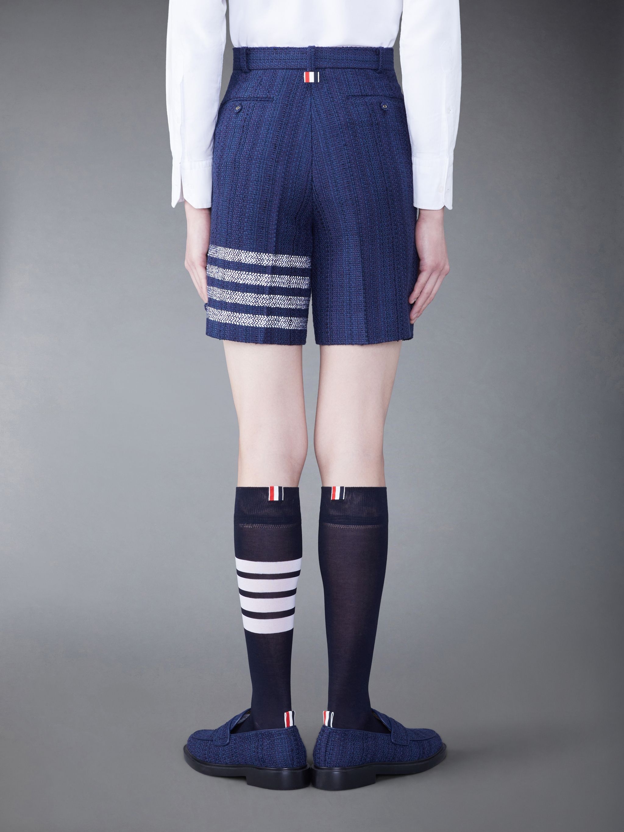 4 Bar-stripe tweed shorts - 3