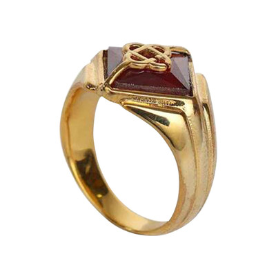 CASABLANCA Casablanca Gold Plated Crystal Ring 'Gold/Red' outlook