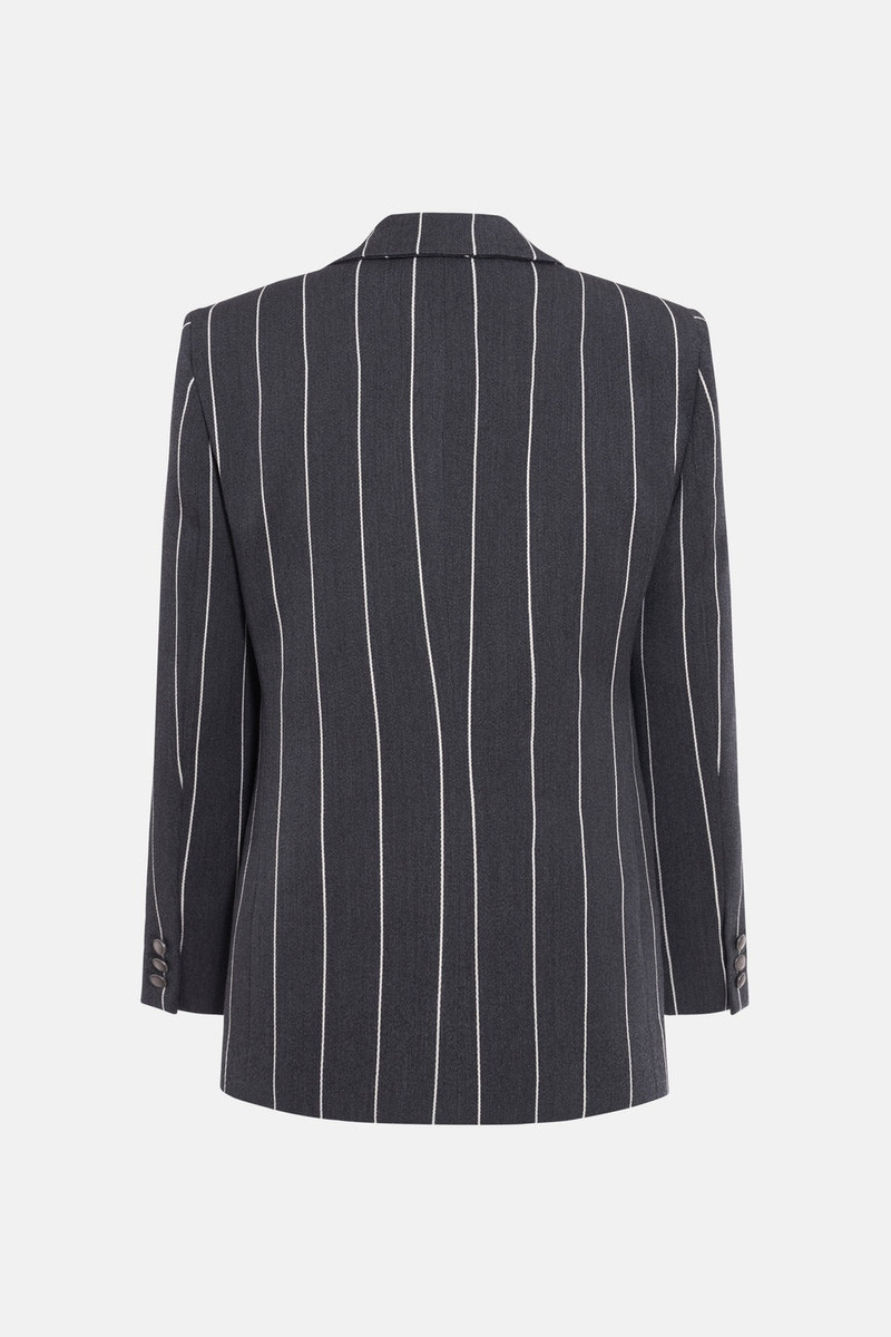 LIGHT WOOL PINSTRIPE TAILORED JACKET 2