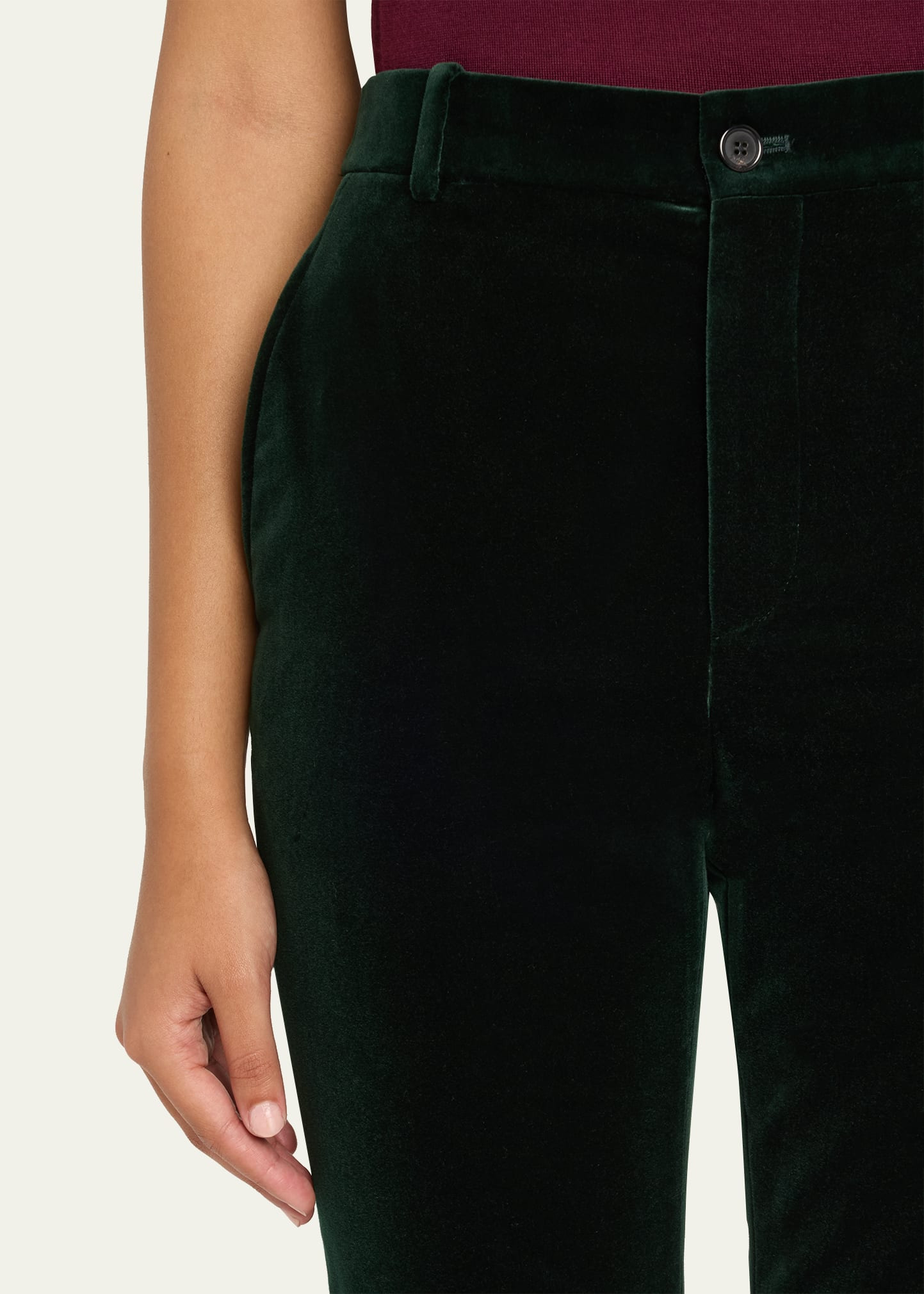 Velvet Flare Trousers - 5