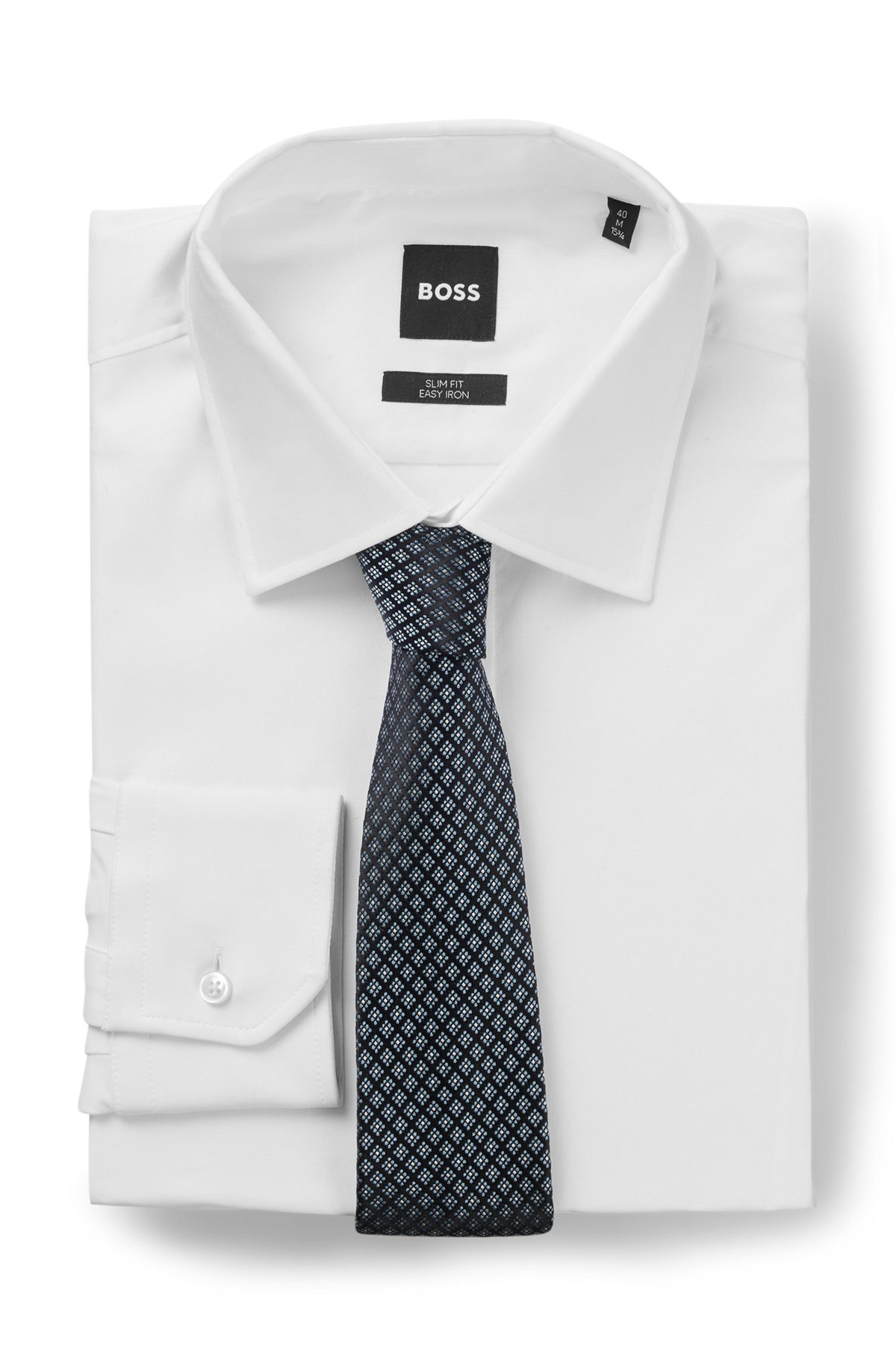 JACQUARD-PATTERN TIE IN ITALIAN-MADE SILK - 3