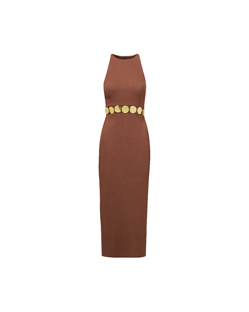 ISLA GOLD-MEDALLION MIDI DRESS - 1