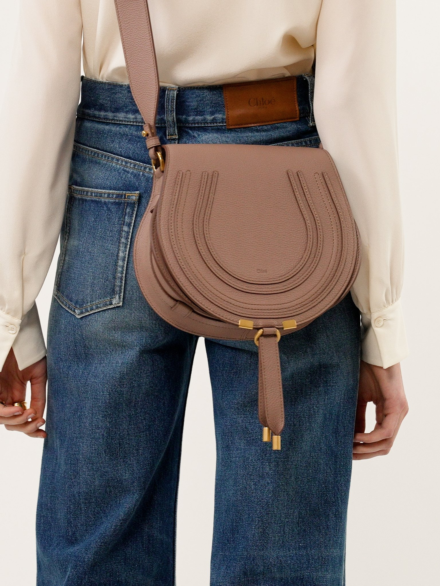 MARCIE SADDLE BAG IN GRAINED LEATHER - 4