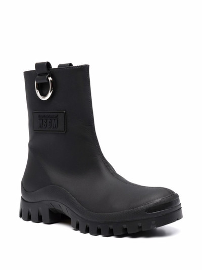 MSGM round-toe ankle leather boot outlook