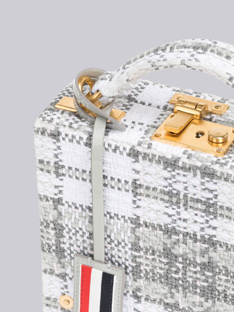 Thom Browne tartan-tweed micro case cross-body bag outlook