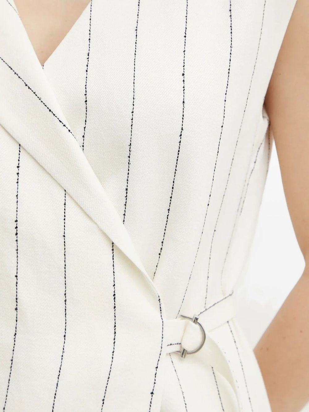 Dagania pinstripe wrap mini dress - 4