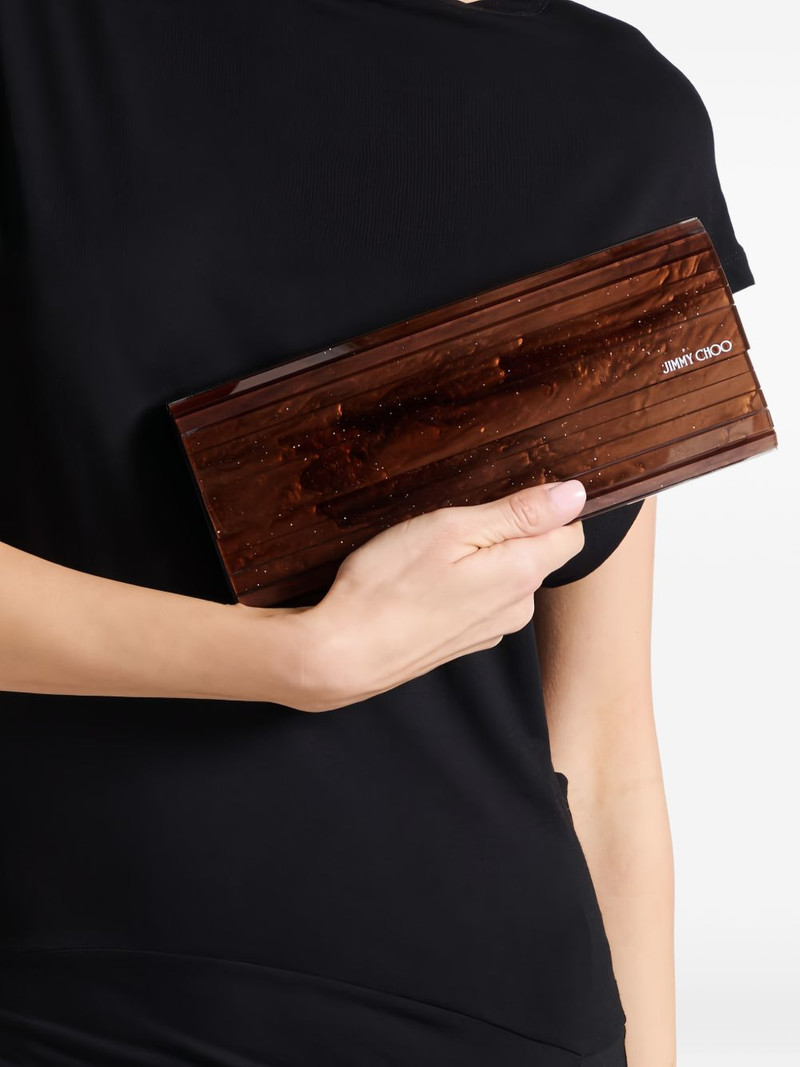 JIMMY CHOO Sweetie ridged chain clutch bag outlook