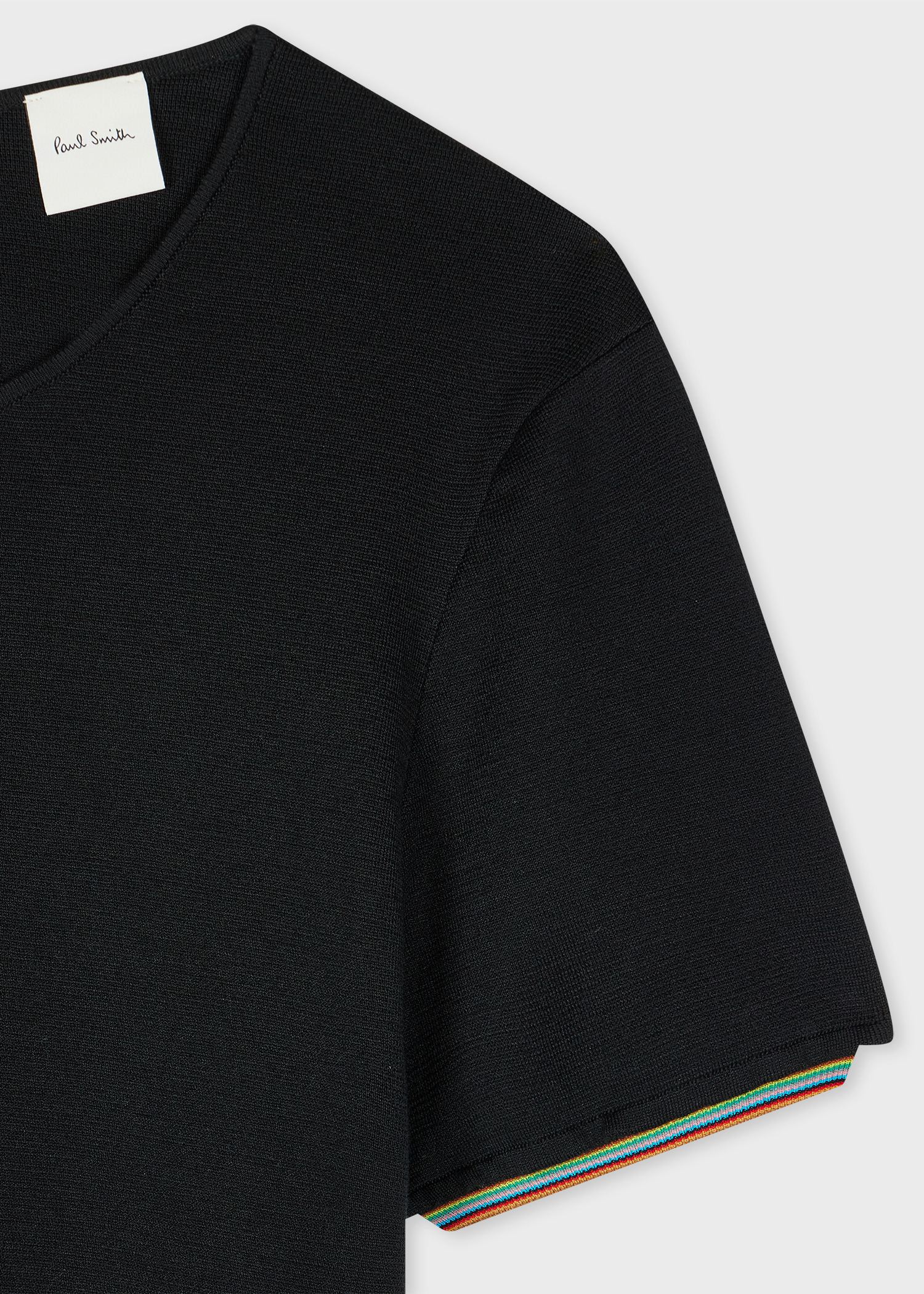 Women's Black Knitted 'Signature Stripe' Sleeve Dress - 2