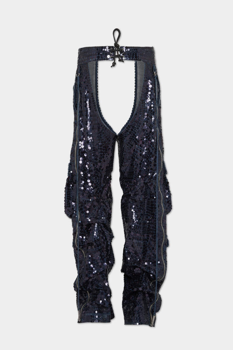BLUE SUPERNOVA WIDE CARGO CHAPS PANTS - 2