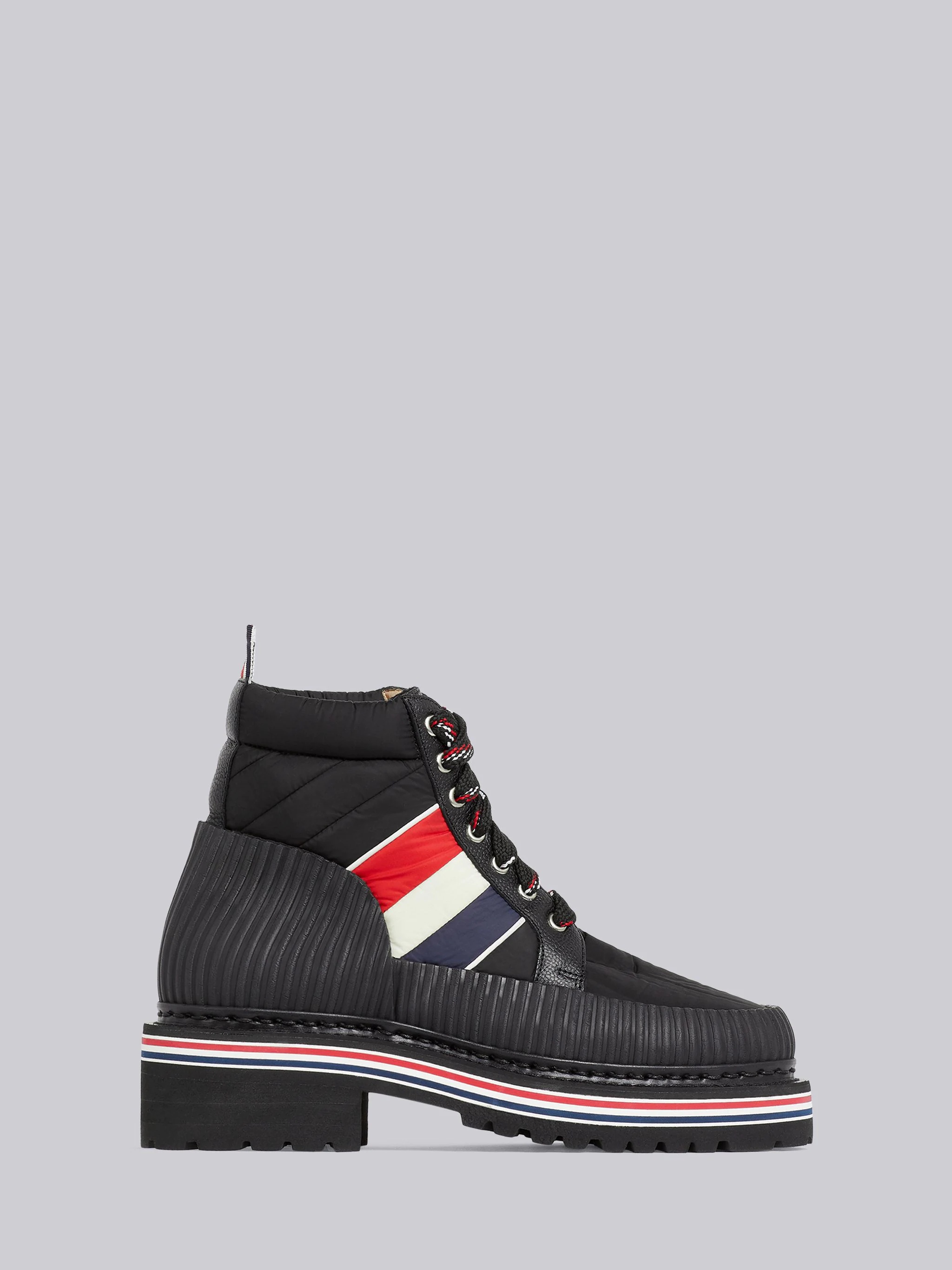 Black Nylon All Terrain Tricolor Stripe Boot - 1