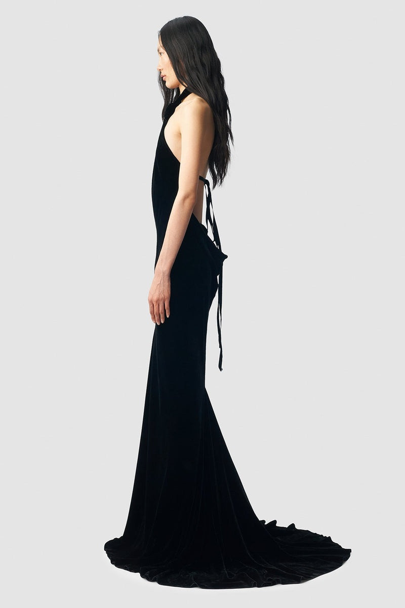 Ann Demeulemeester Ingeborg X-Long Tied Dress With Back Train outlook