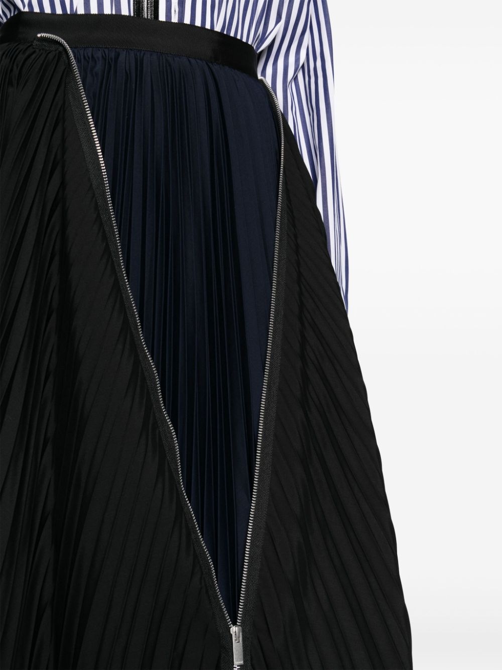 decorative-zip pleated skirt - 5