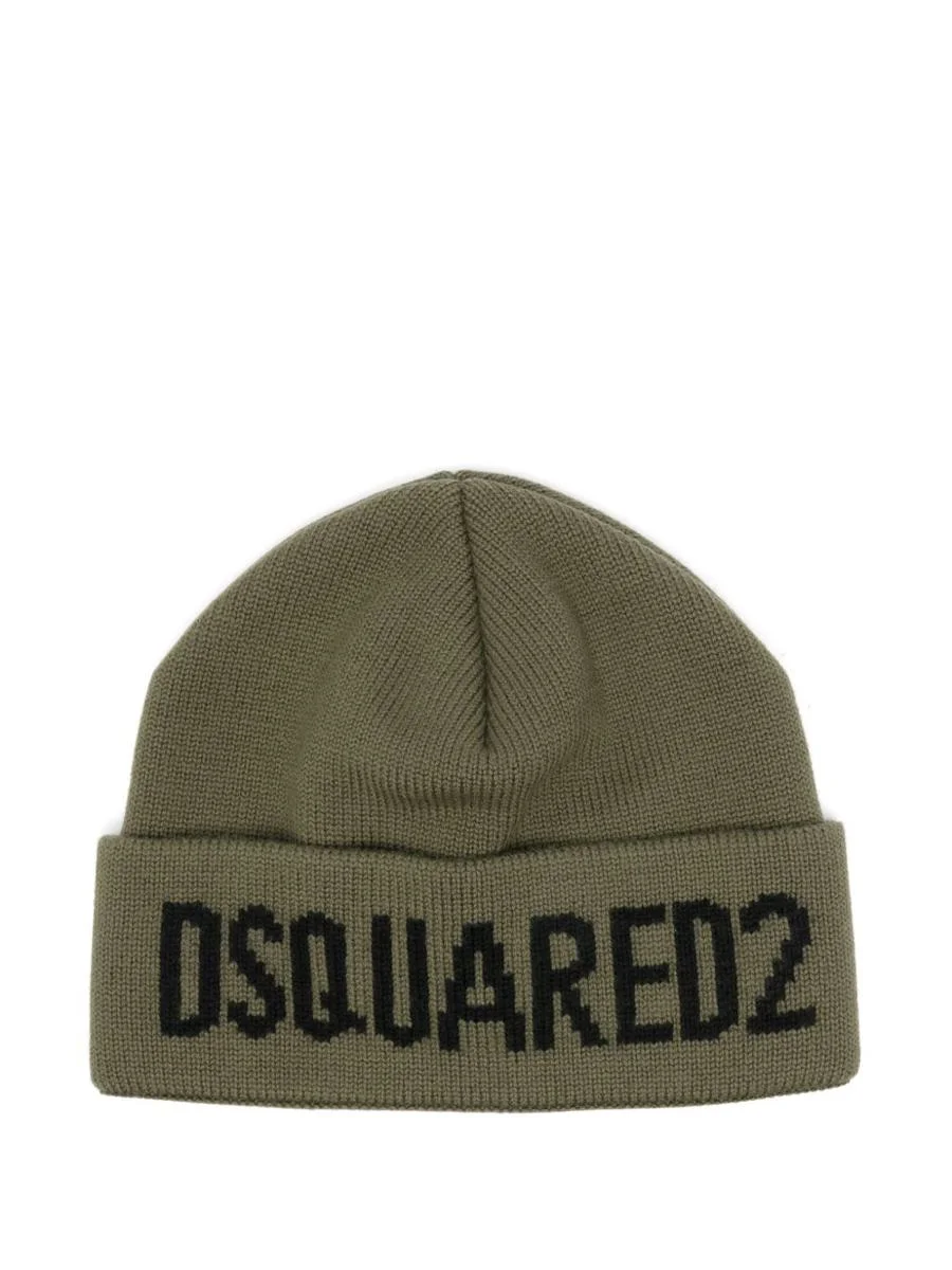 DSQUARED2 Military Green Wool Hat - 1