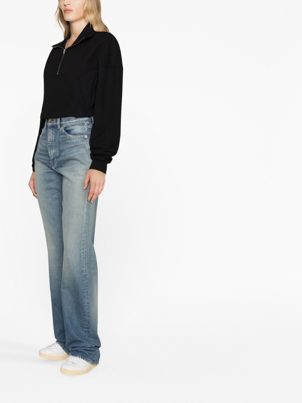 cropped panelled sweatshirt - 3