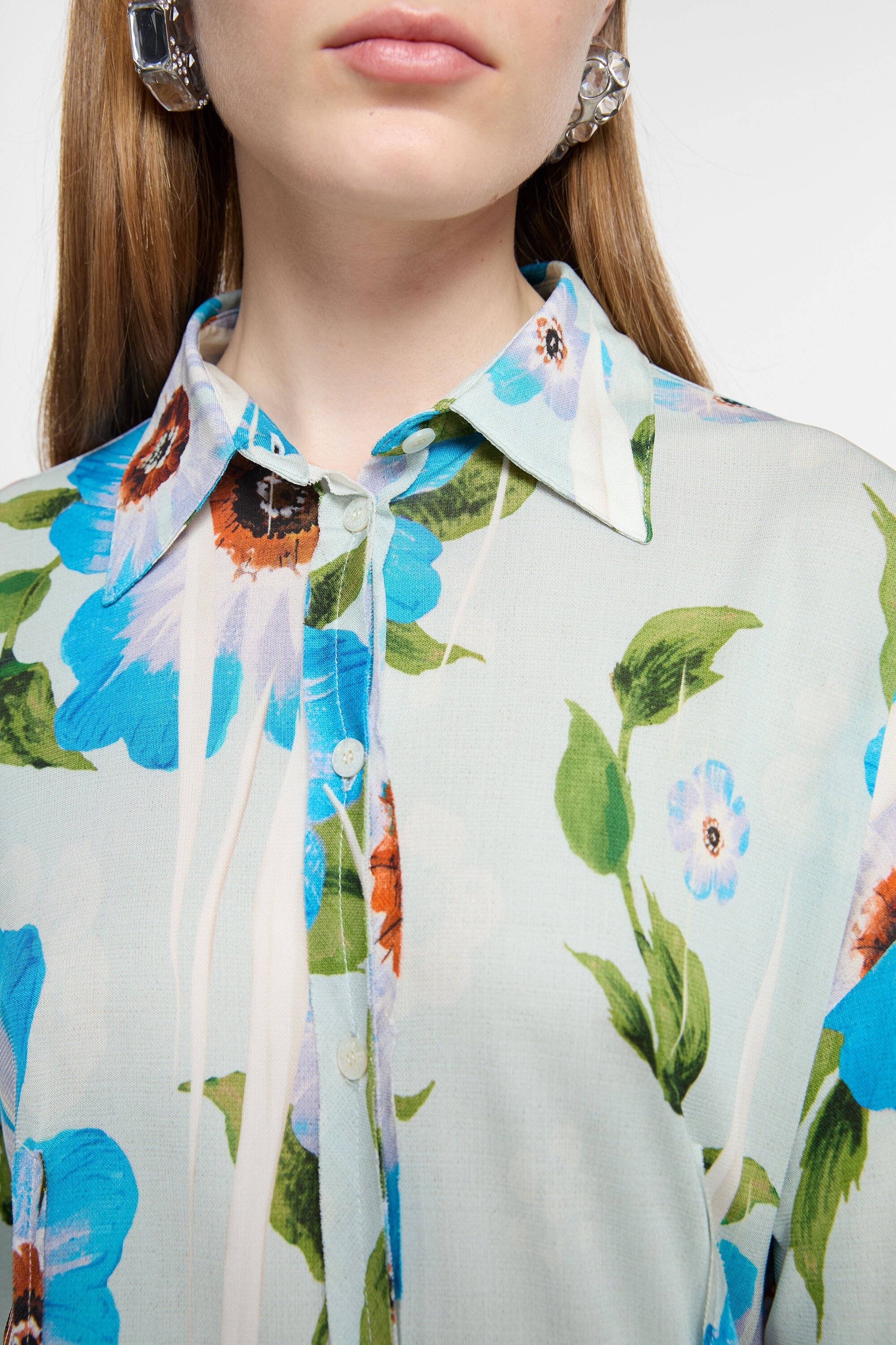 Button-up printed shirt - Multi blue - 4