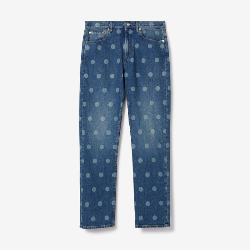 Straight Fit Polka Dot Stonewash Jeans 1