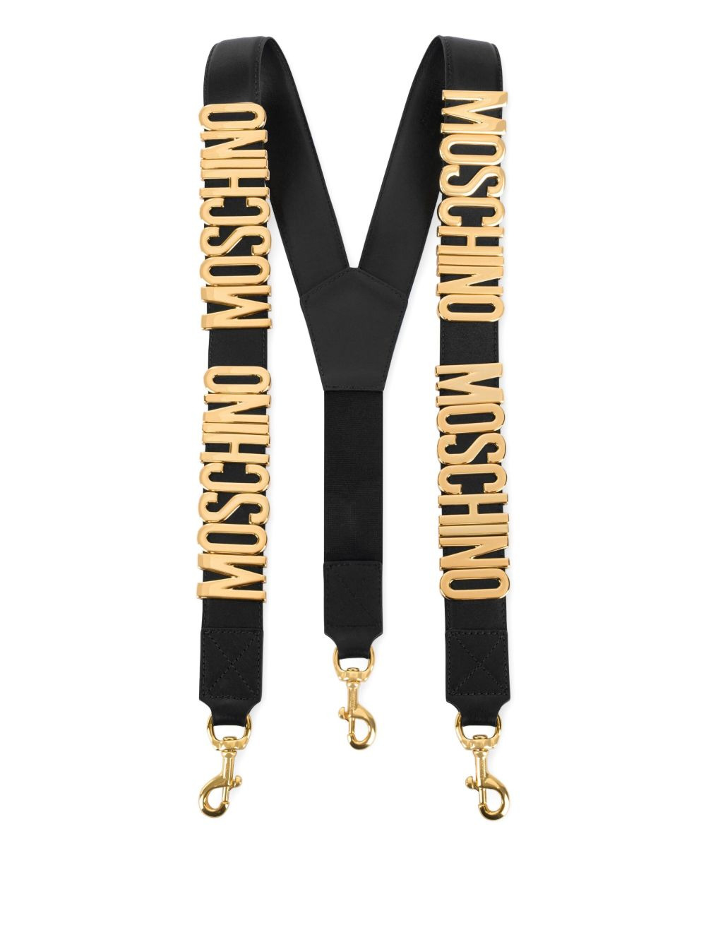 logo-plaque leather suspenders - 1