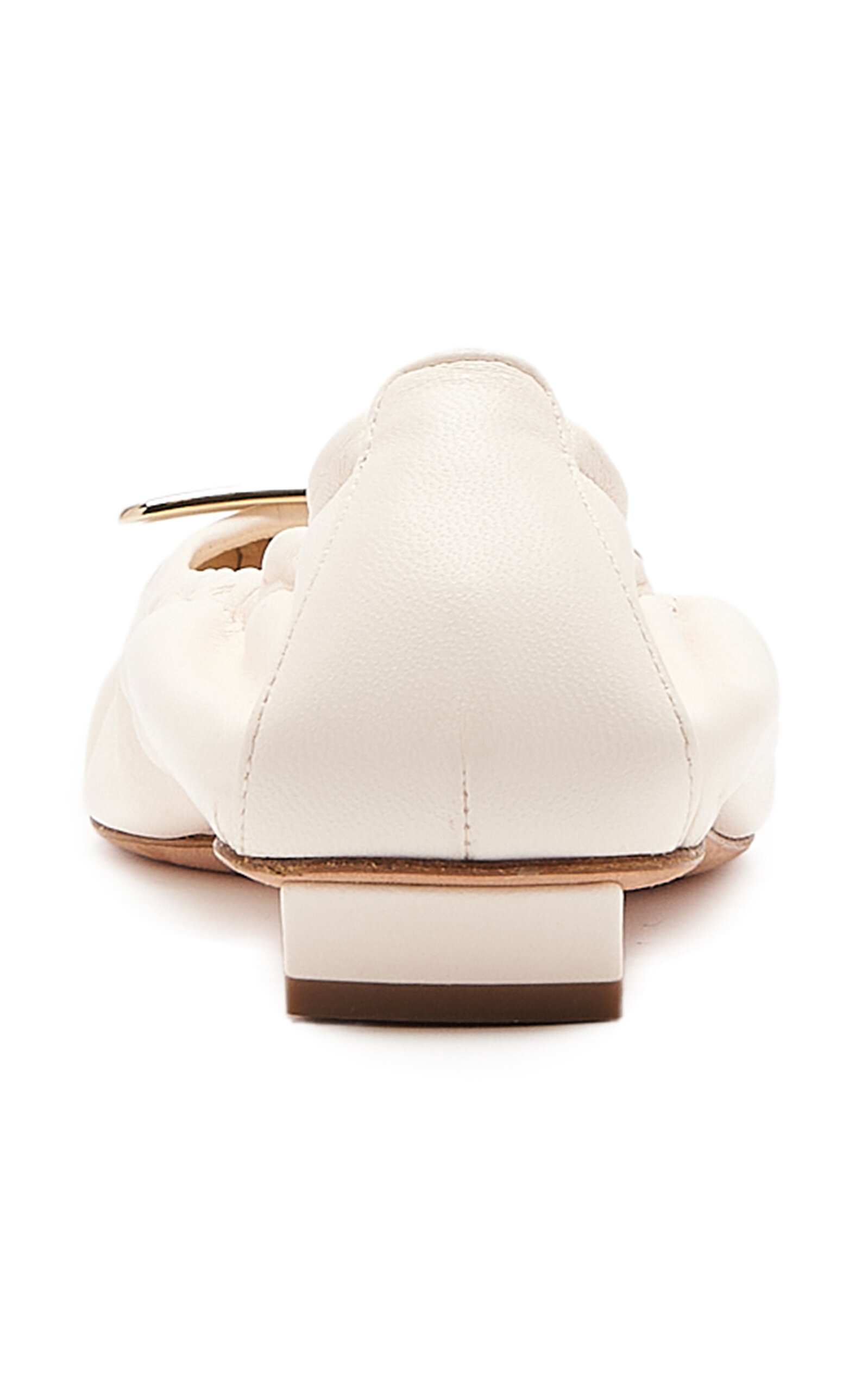 Belle Vivier Elastic Leather Flats white - 4