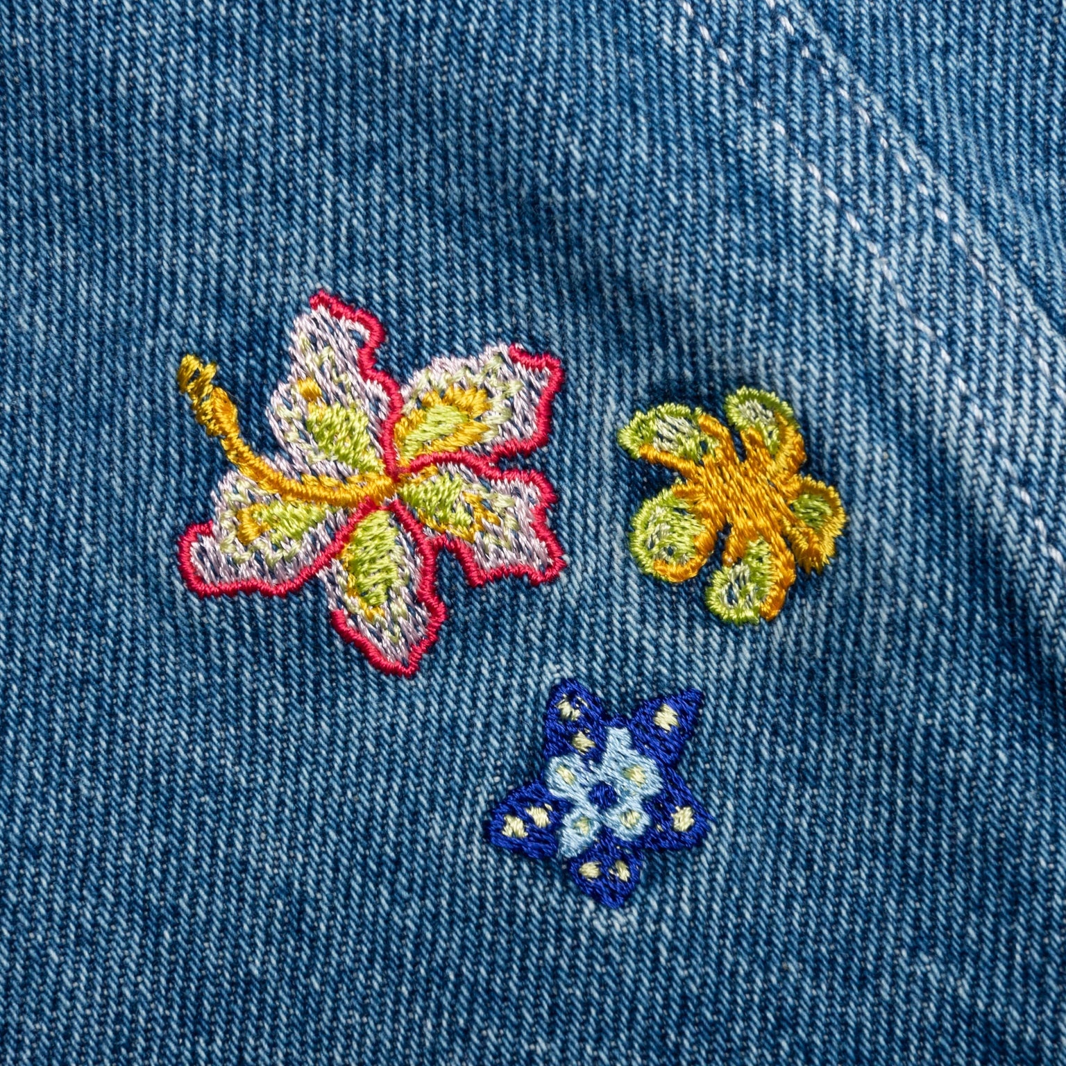 STONE WASH DENIM EMBROIDERED MOTIF JACKET - STONE WASH - 5