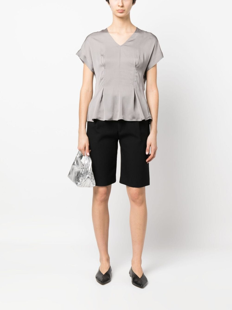 Aspesi satin-finish flared blouse outlook