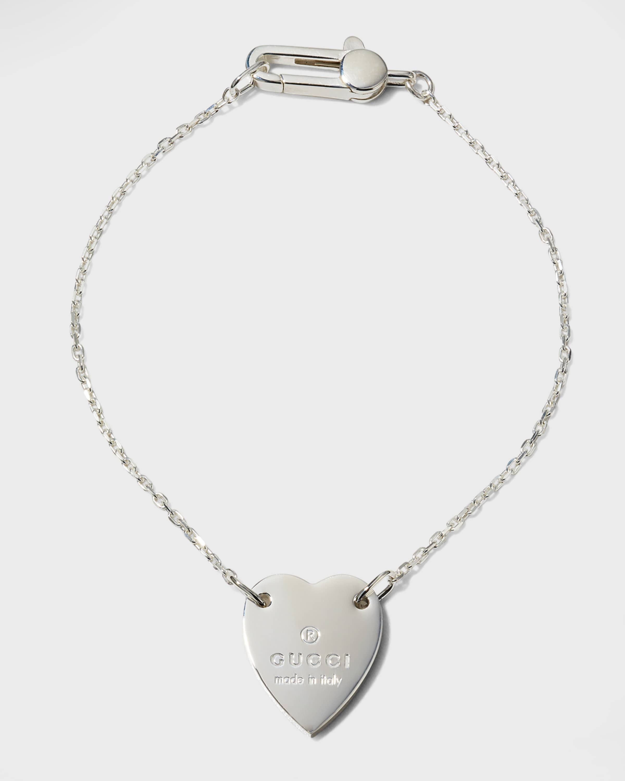 Sterling Silver Heart Bracelet With Trademark - 1