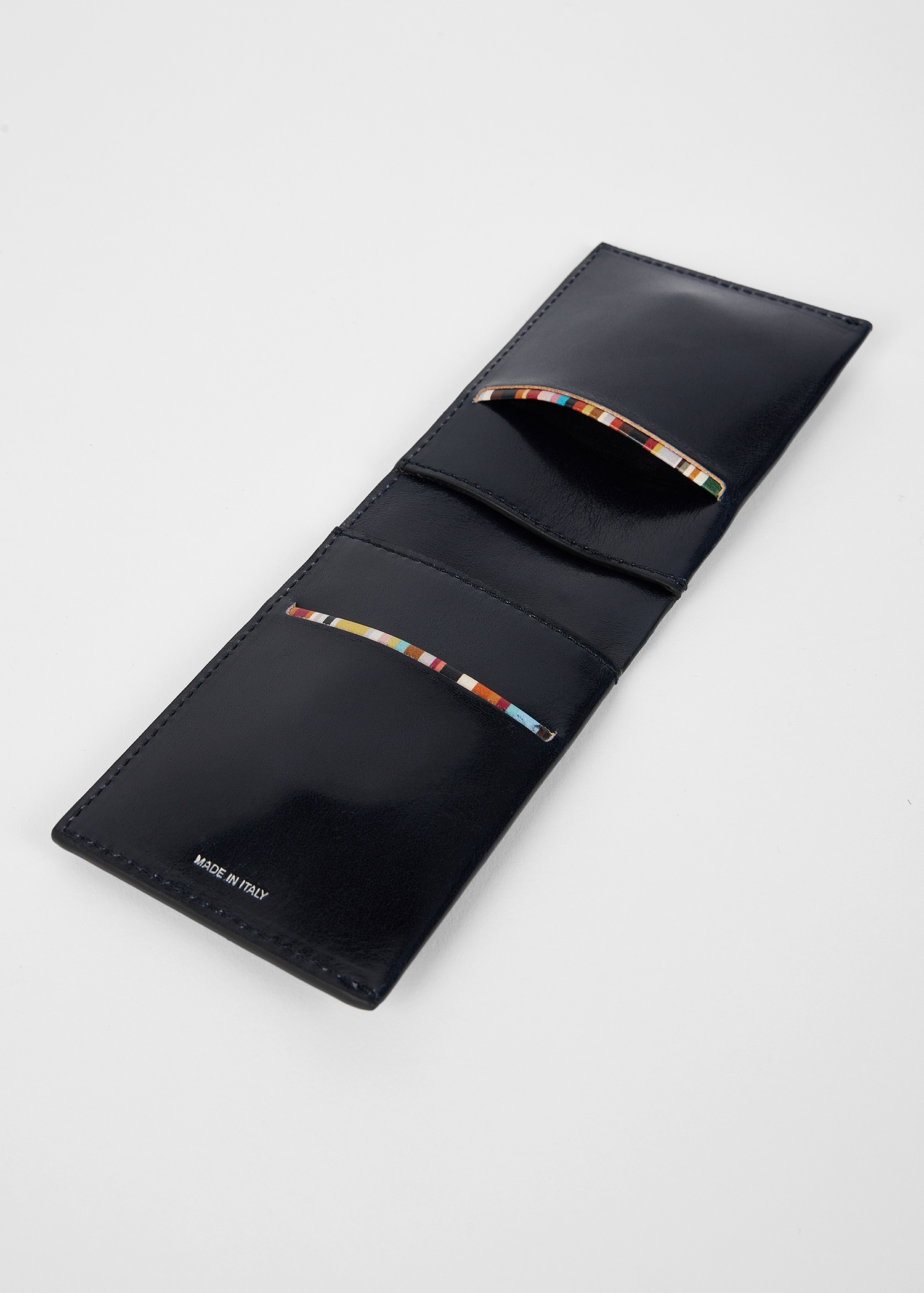 Navy Interior 'Signature Stripe' Trim Folded Card Holder - 4