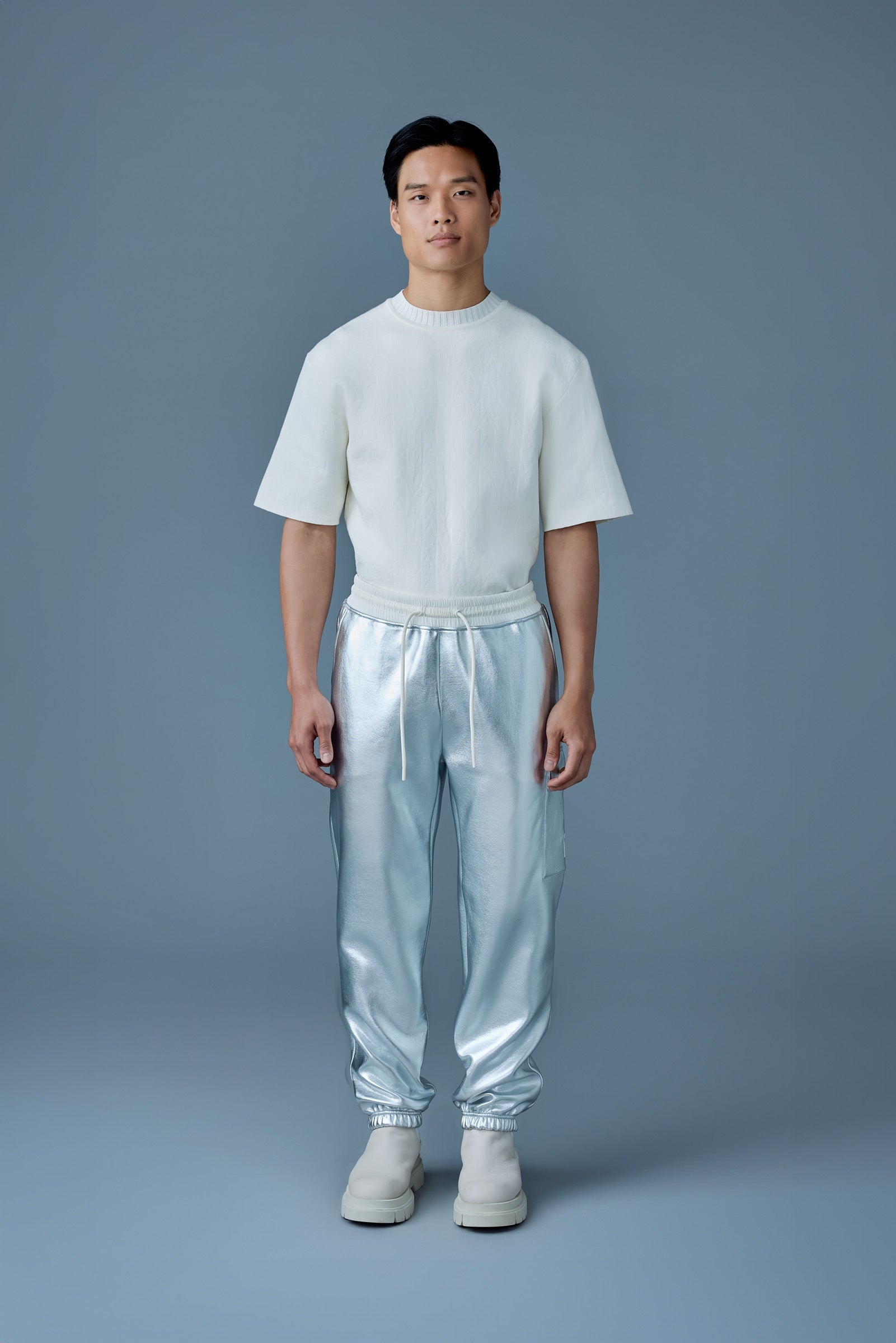 MARVIN-M Metallic double face jersey sweatpants - 2