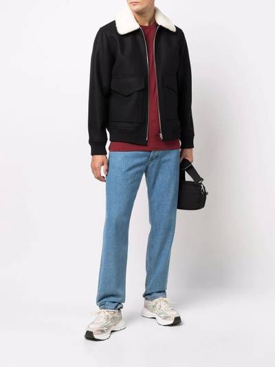 A.P.C. contrasting-collar zip-up jacket outlook