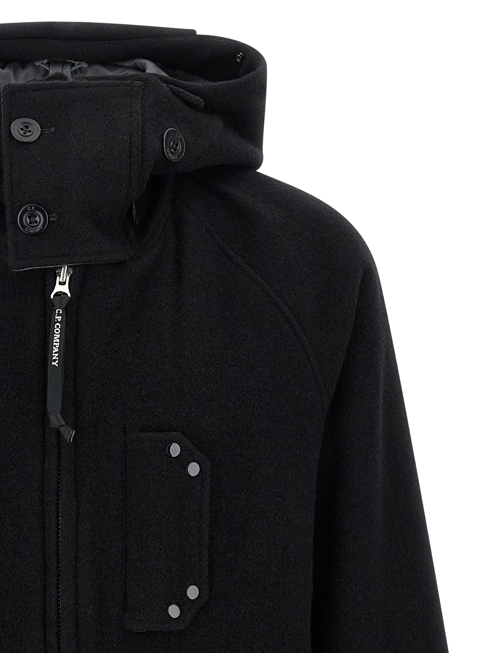Wool Jacket Puffer Jackets Black - 3