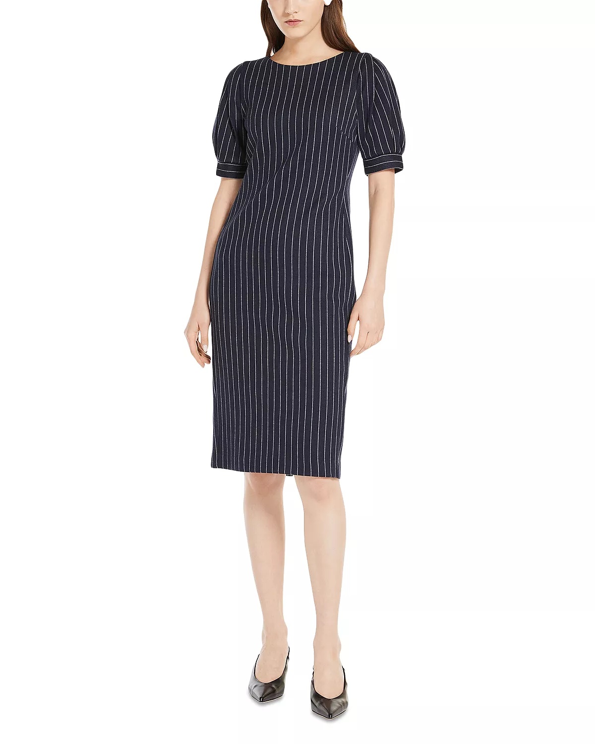 Tunica Pinstriped Puffed Sleeve Dress - 3