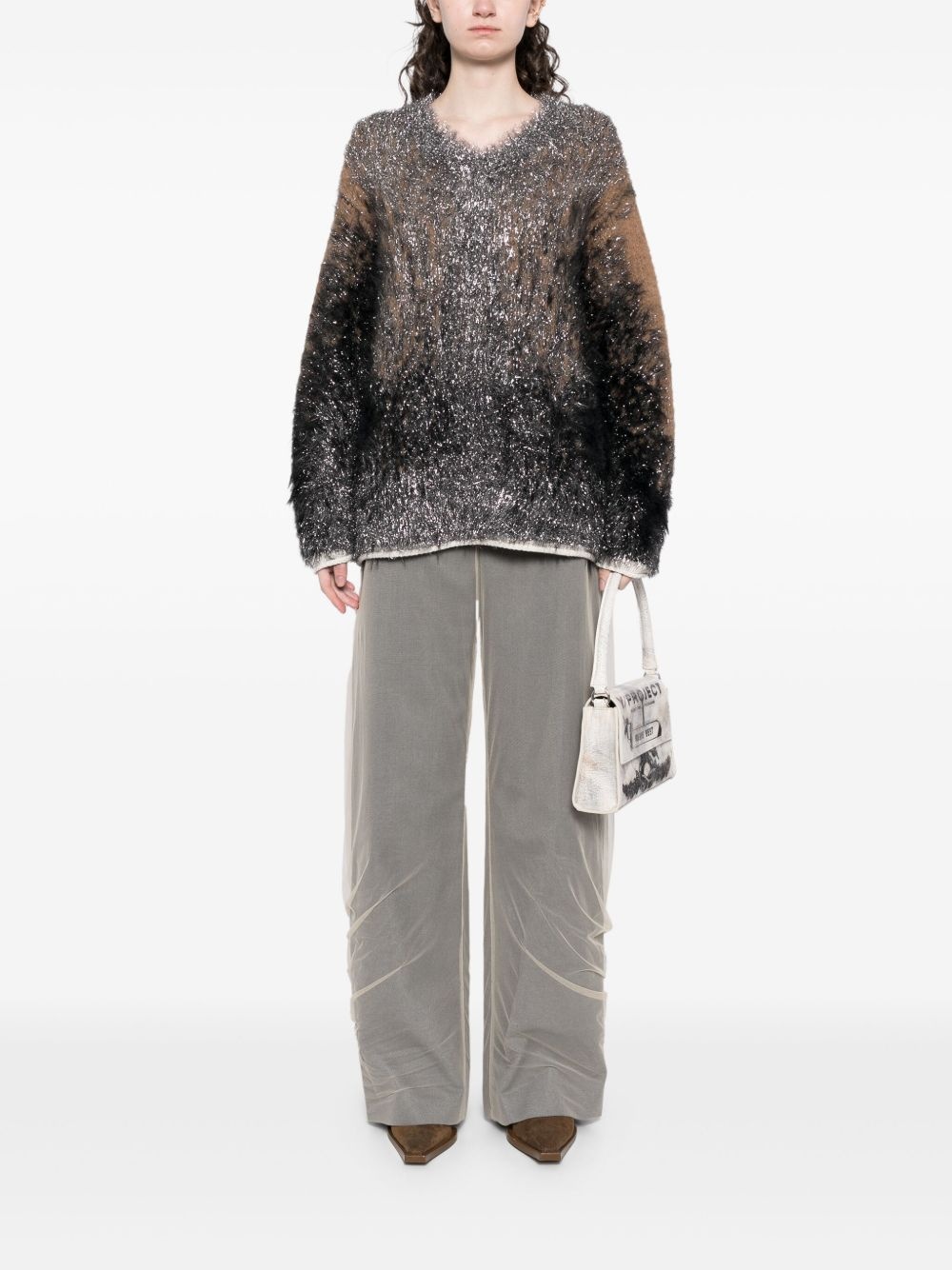 draped layered trousers - 2