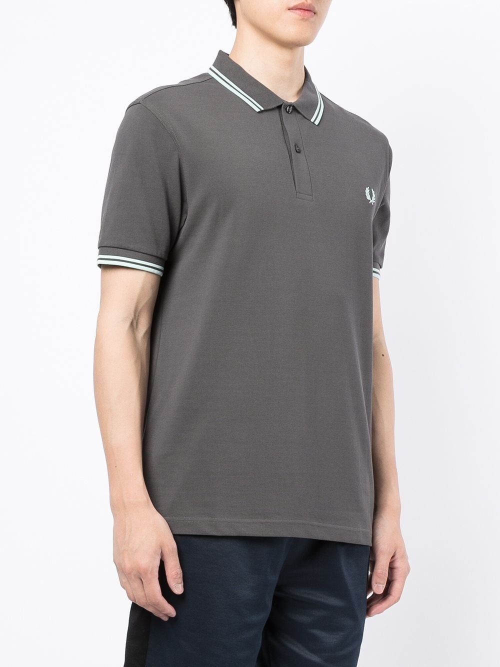 embroidered-logo short-sleeved polo shirt - 3