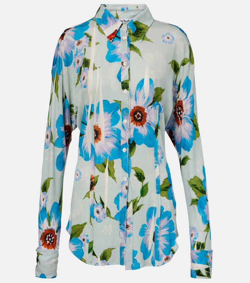 Floral jersey shirt - 1