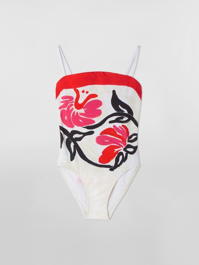 ONE-PIECE SWIMMING COSTUME IN MARNIFESTO PRINT - 1