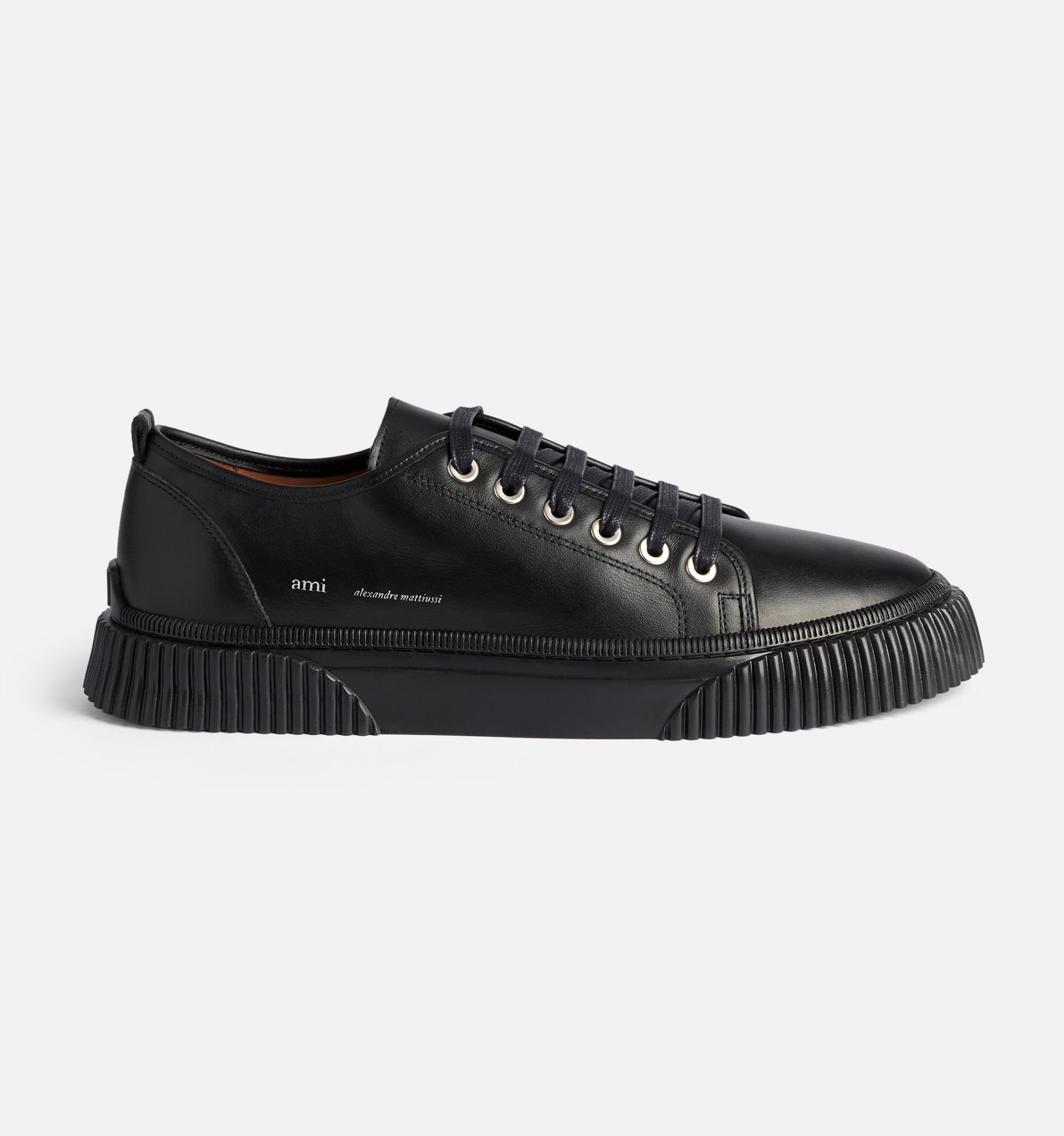 『AmiParis』 MATTIUSSI BLACK リブドレス FDR006.JE0009 AMI Paris Lace-Up Low-Top Logo Sneakers | REVERSIBLE