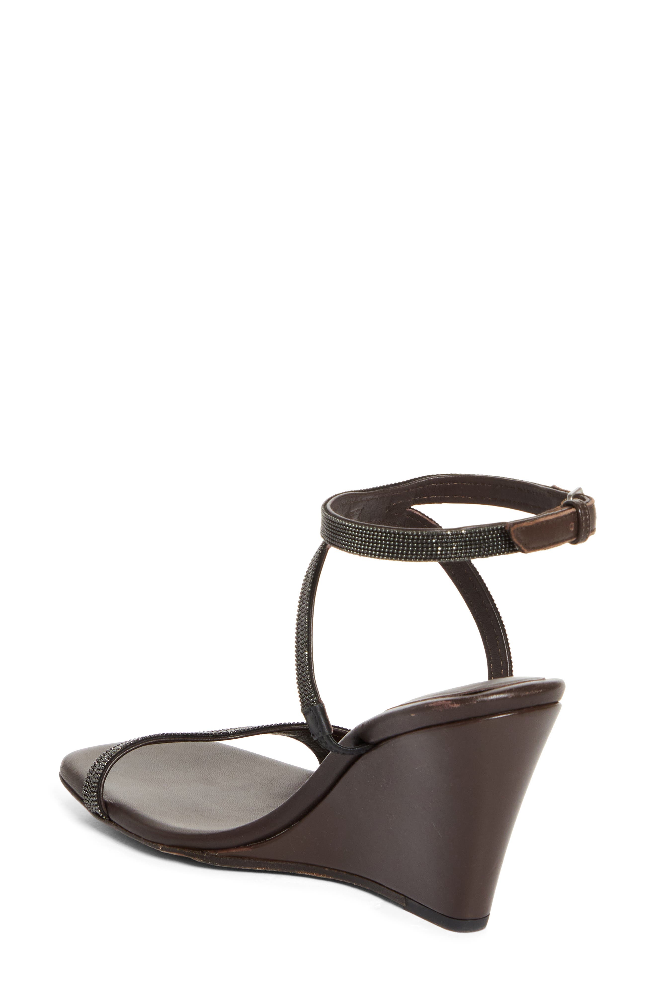 Brunello Cucinelli Monili Strap Wedge Sandal in Testa Moro at Nordstrom - 2